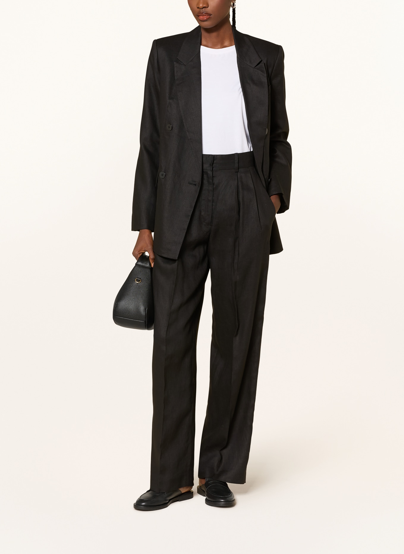 MRS & HUGS Marlenehose aus Leinen: SCHWARZ