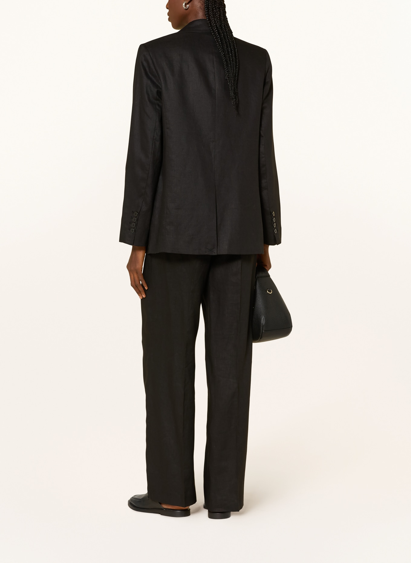 MRS & HUGS Marlenehose aus Leinen: SCHWARZ