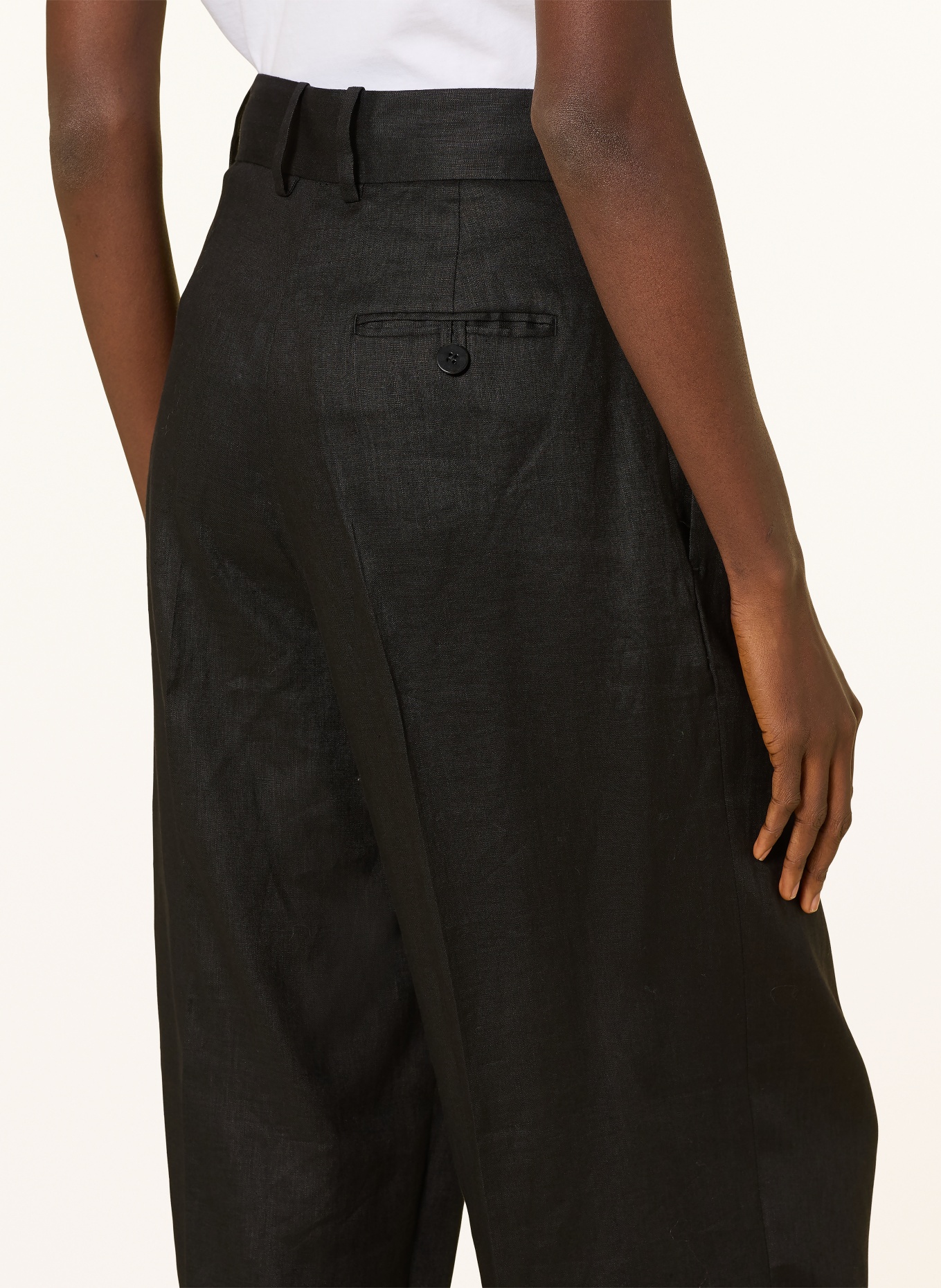 MRS & HUGS Marlenehose aus Leinen: SCHWARZ