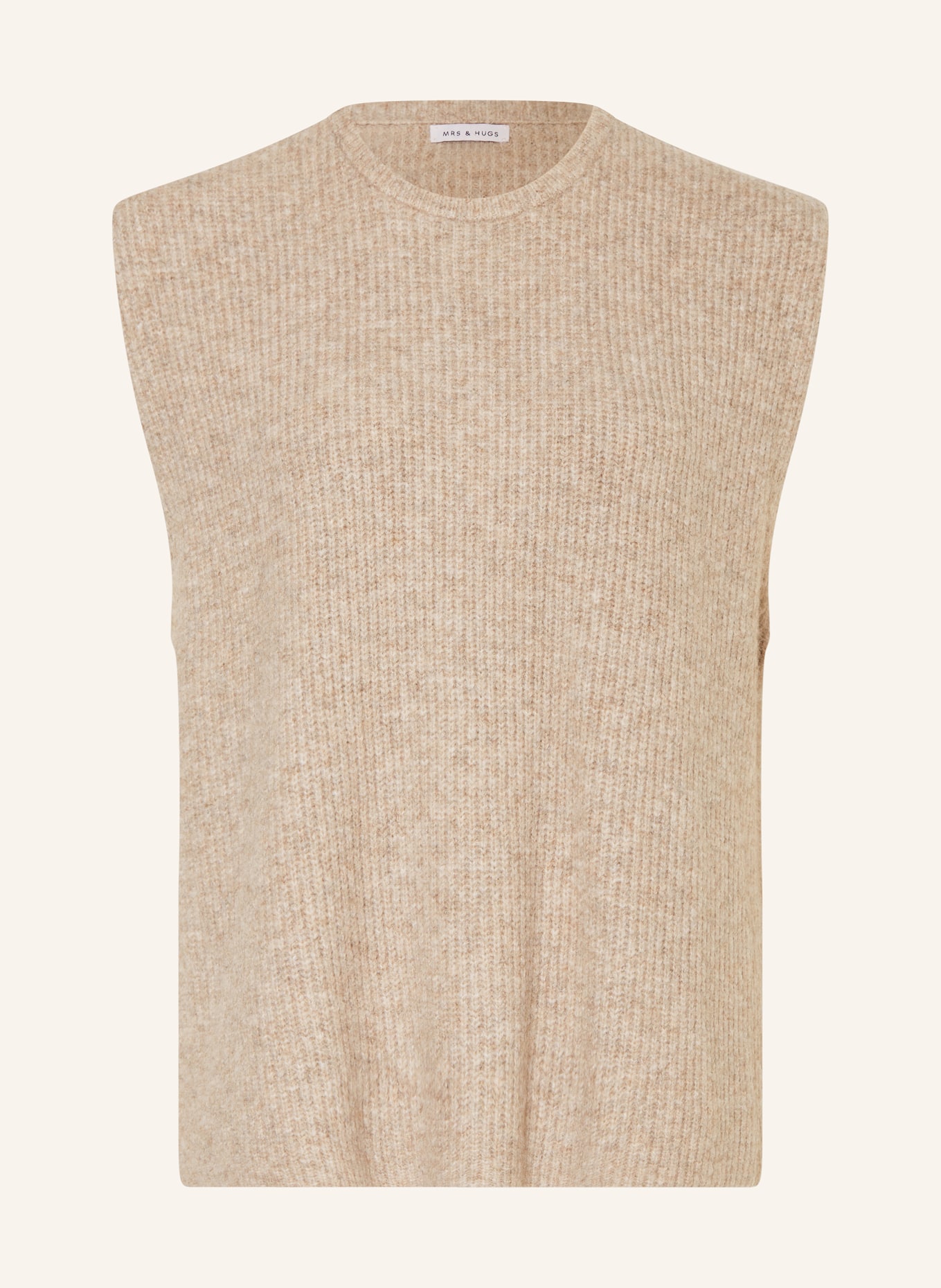 MRS & HUGS sleeveless sweater: TAUPE