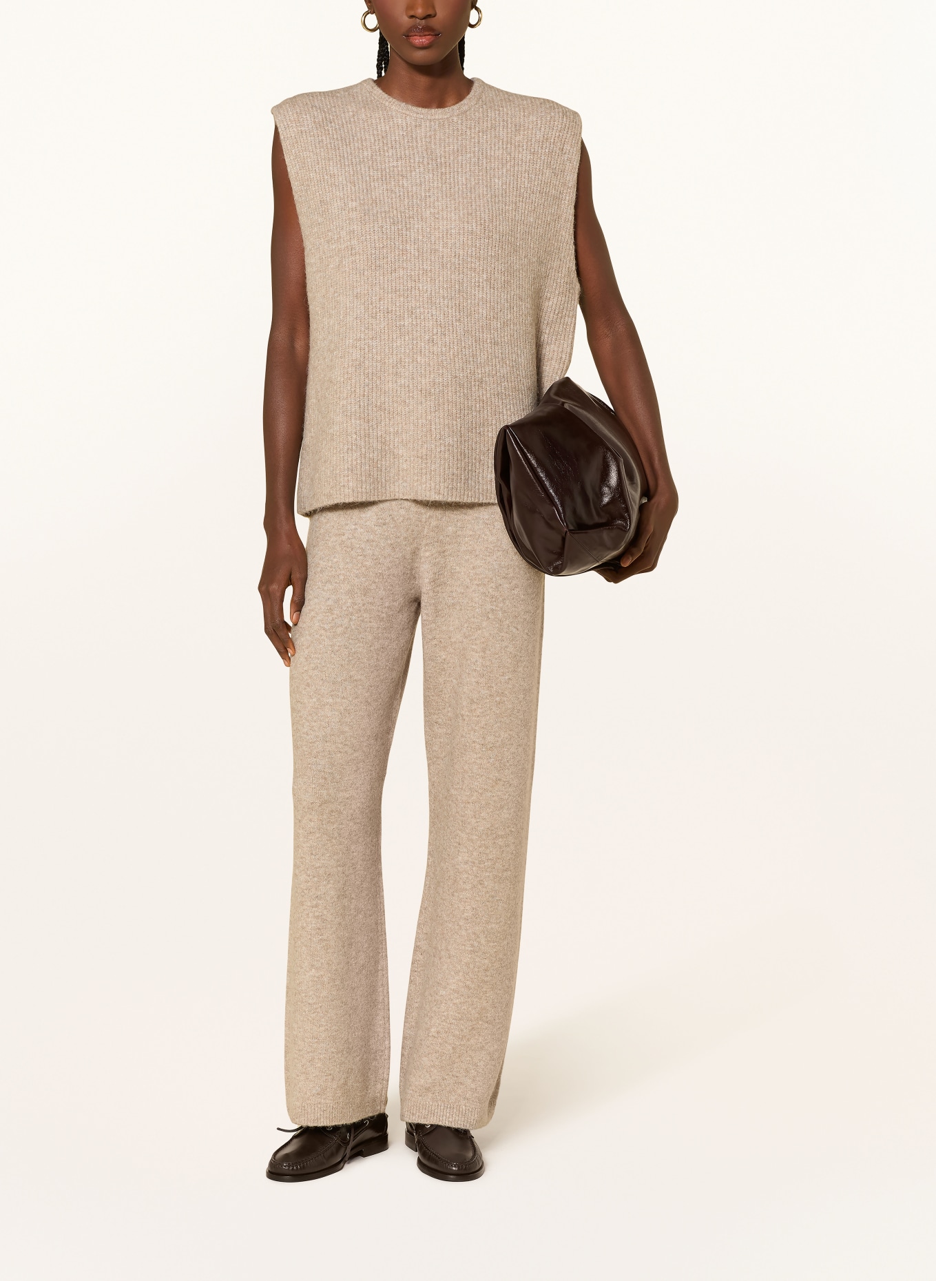 MRS & HUGS sleeveless sweater: TAUPE