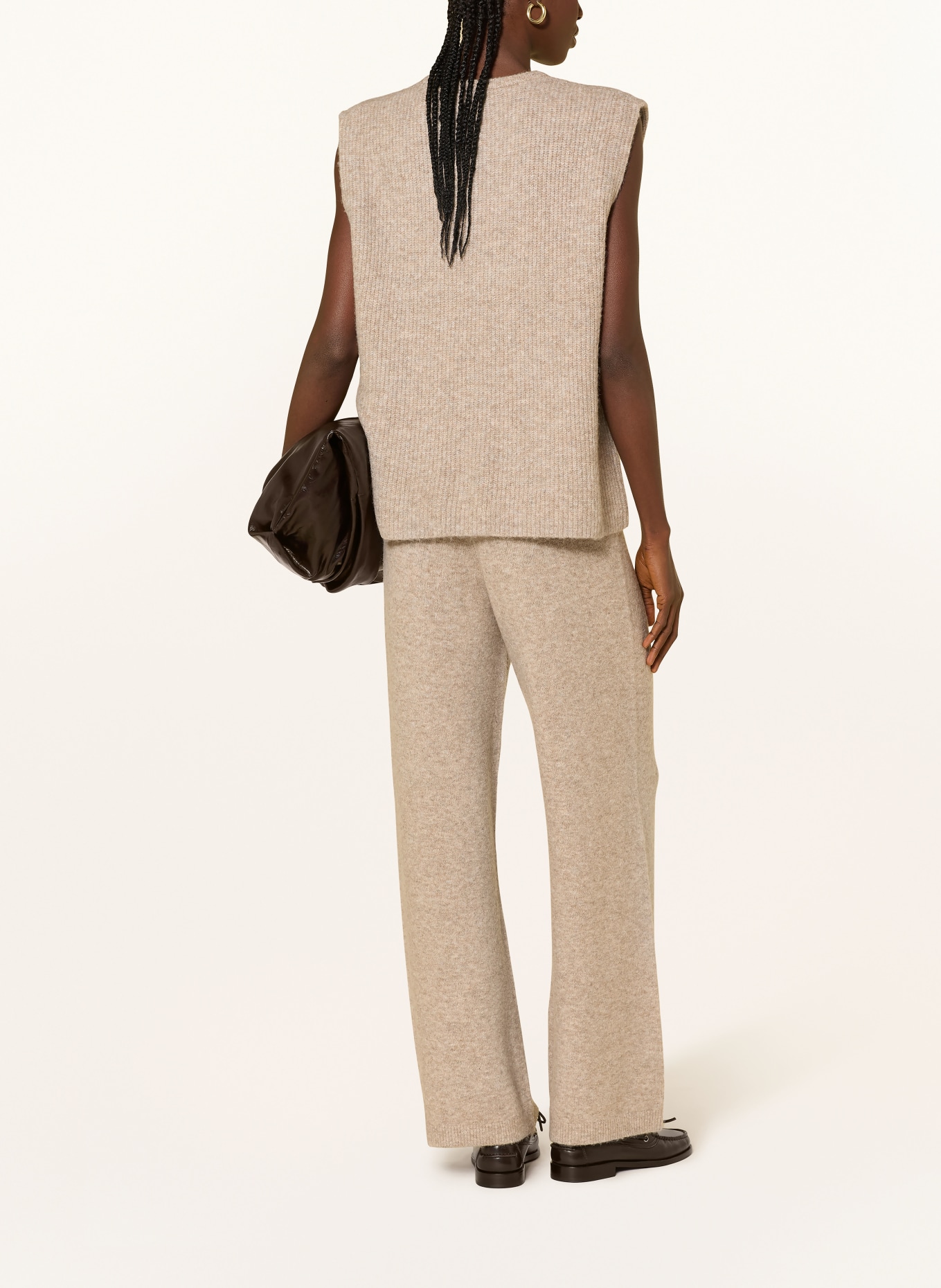 MRS & HUGS sleeveless sweater: TAUPE