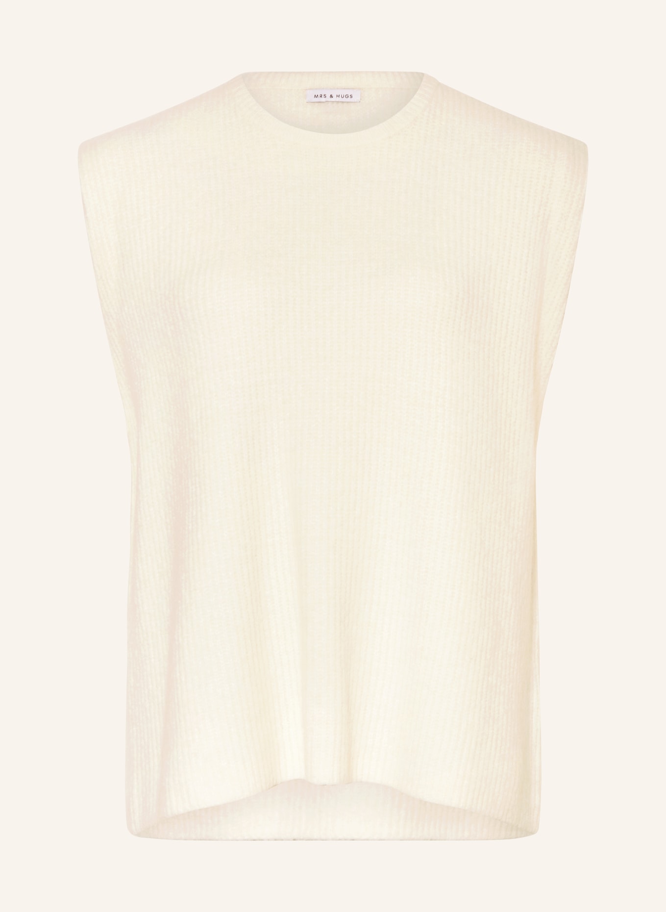 MRS & HUGS sleeveless sweater: CREAM