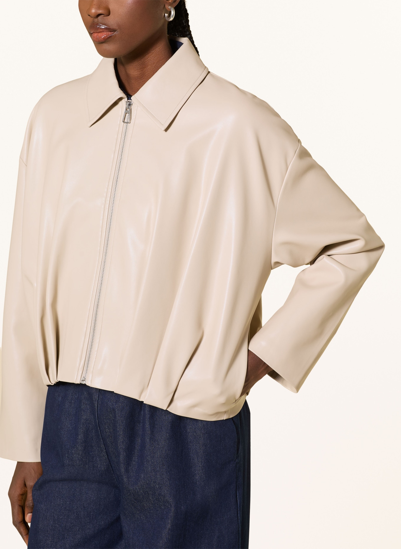 MRS & HUGS Blouson in Lederoptik: CREME