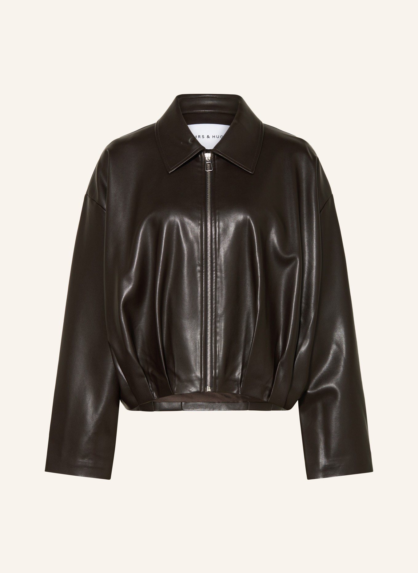 MRS & HUGS Blouson in Lederoptik: DUNKELBRAUN