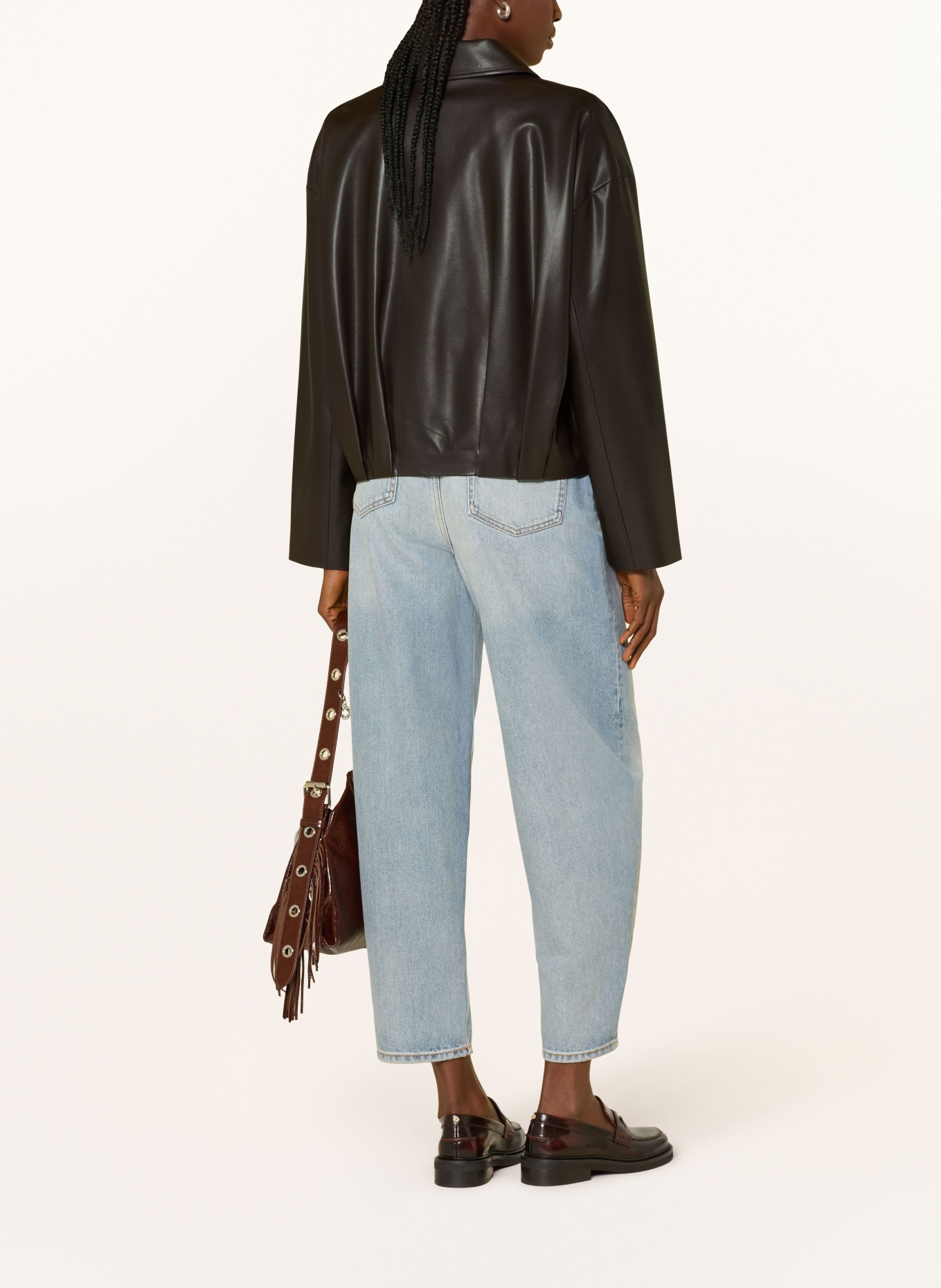 MRS & HUGS Blouson in Lederoptik: DUNKELBRAUN