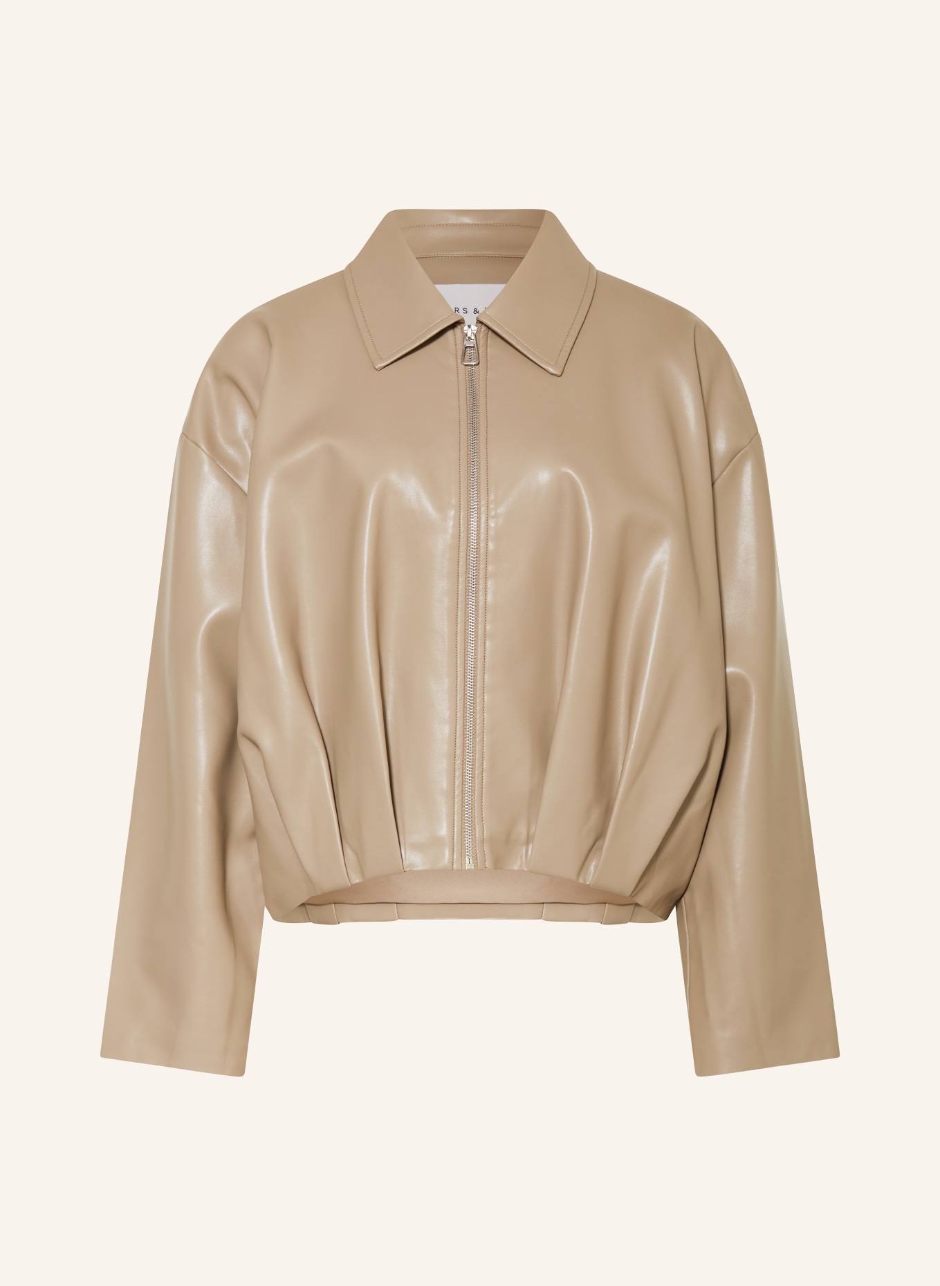 MRS & HUGS Leather-look blouson: LIGHT BROWN