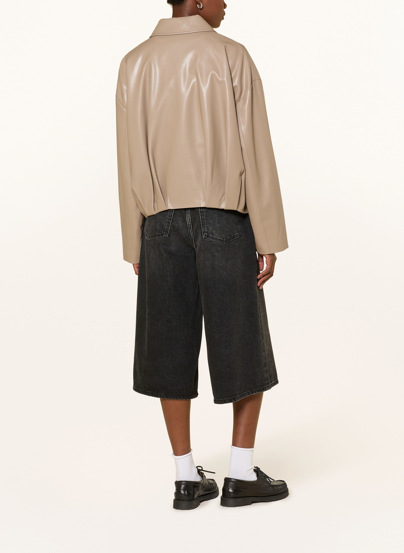 MRS & HUGS Leather-look blouson: LIGHT BROWN