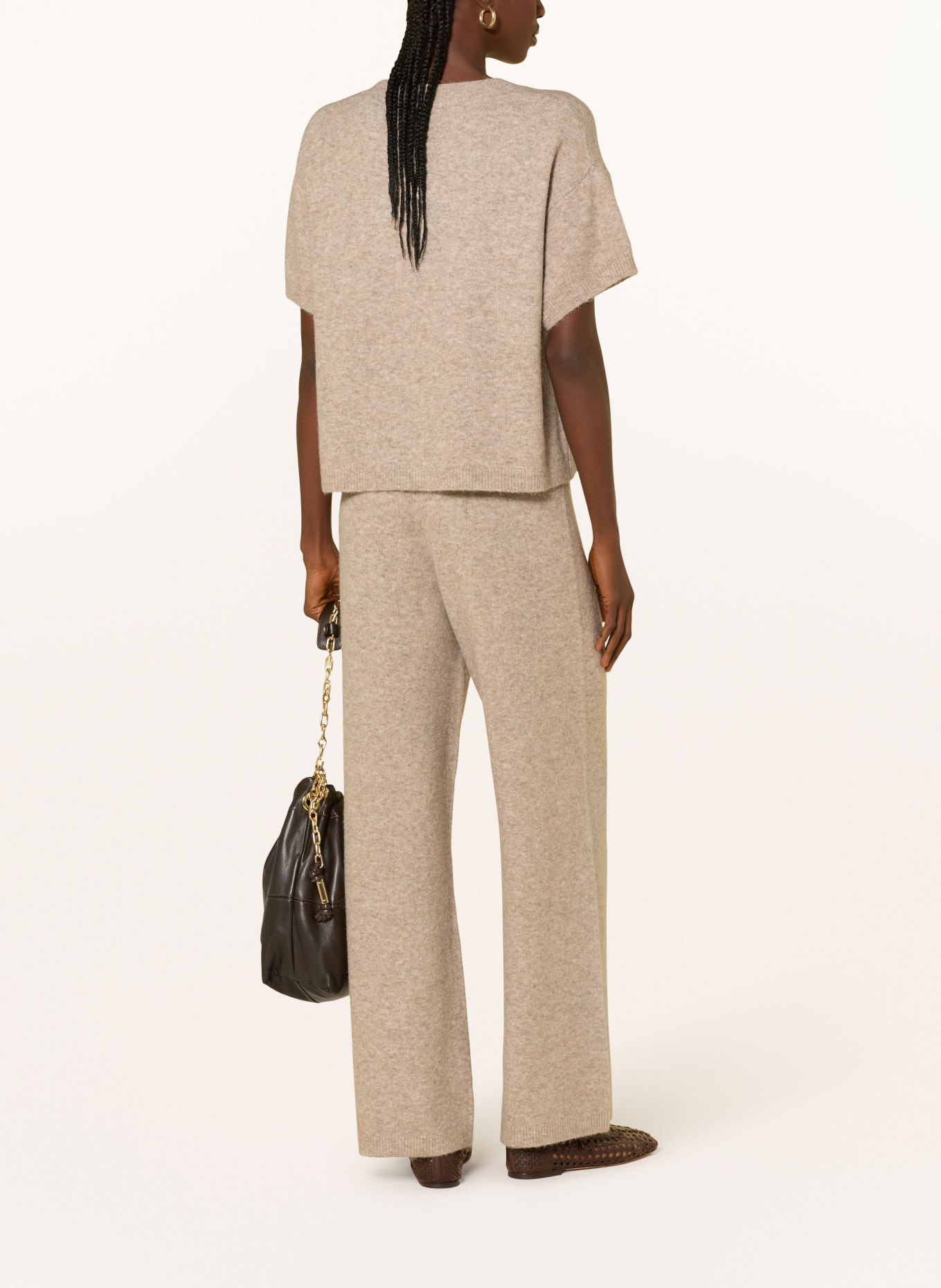 MRS & HUGS pletené tričko: ČERNOŠEDÁ