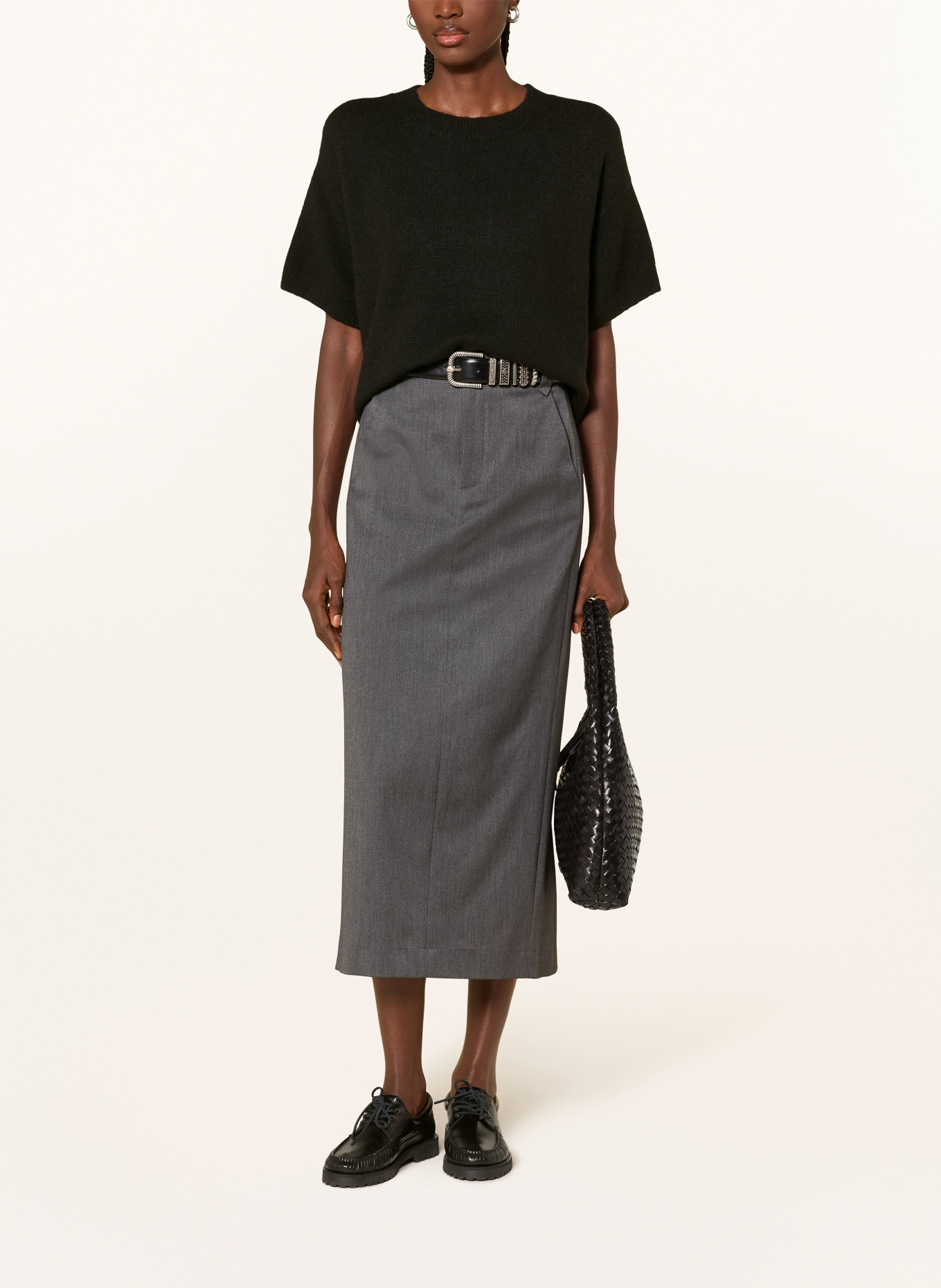 MRS & HUGS knit shirt: BLACK