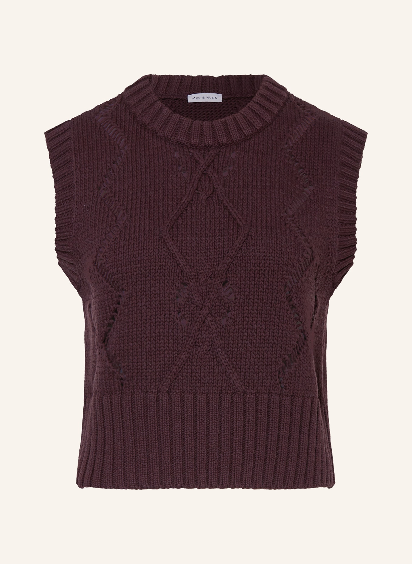 MRS & HUGS sleeveless sweater: DARK PURPLE