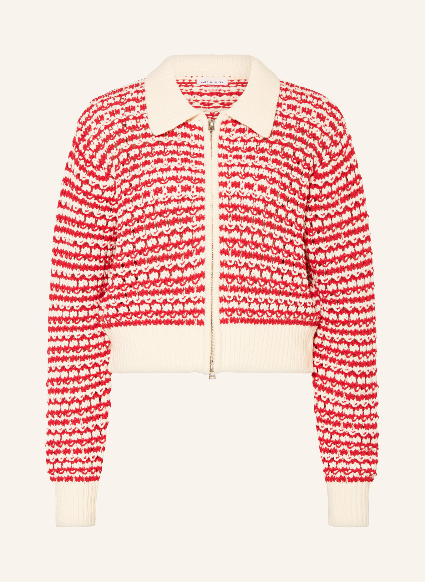 MRS & HUGS Strickjacke: ROT / CREME