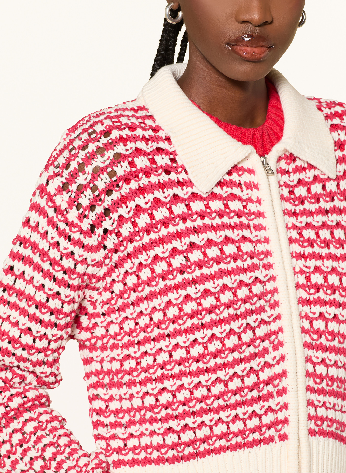 MRS & HUGS Strickjacke: ROT / CREME