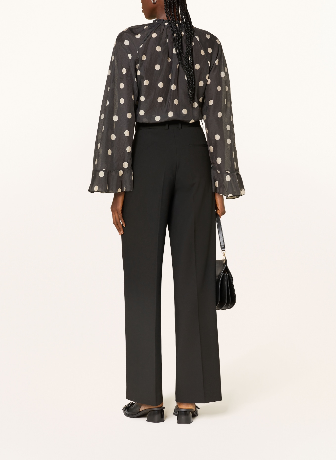 MRS & HUGS Spodnie z materiału typu marlene: CZARNY