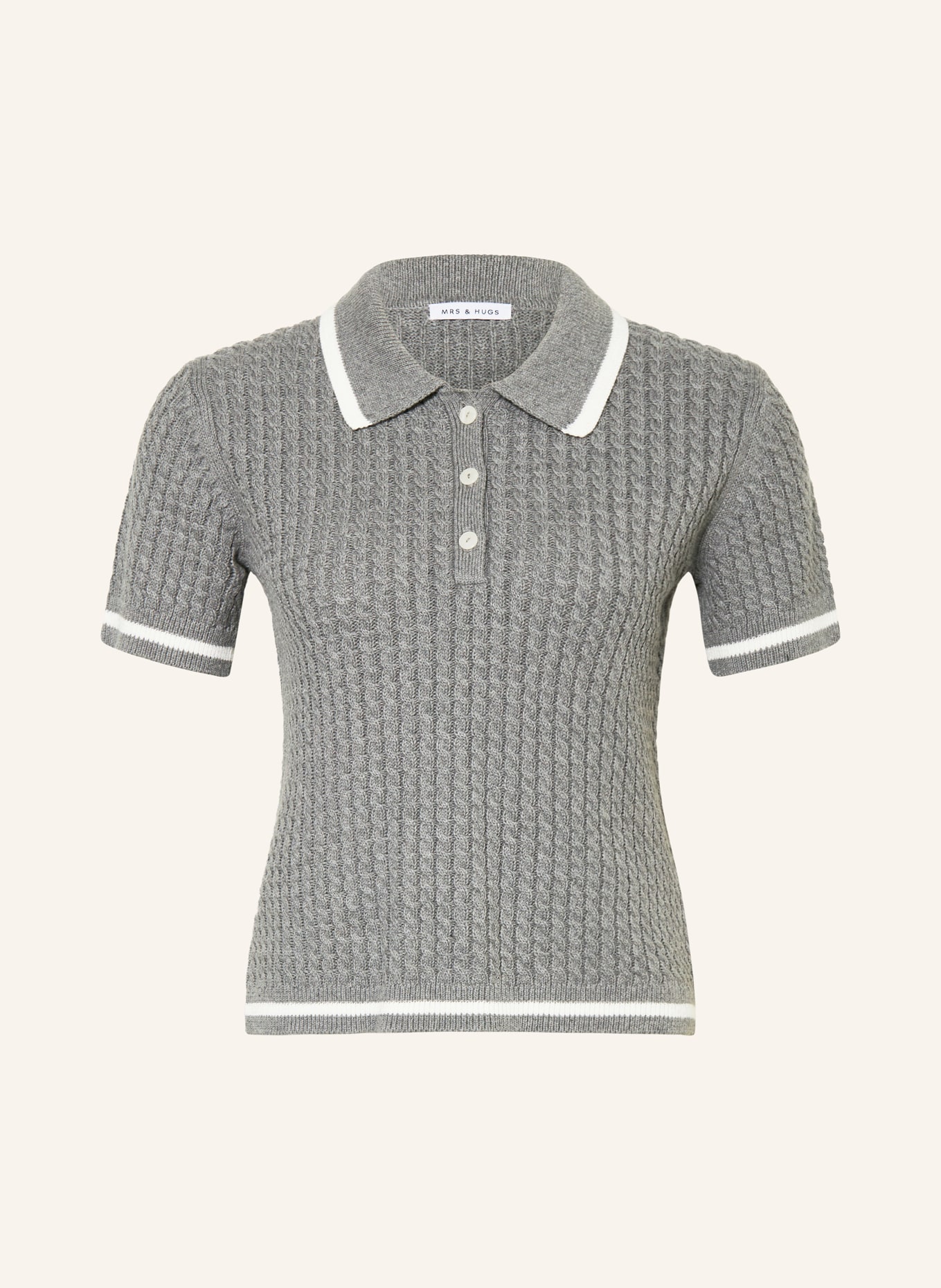 MRS & HUGS knitted polo shirt: GRAY