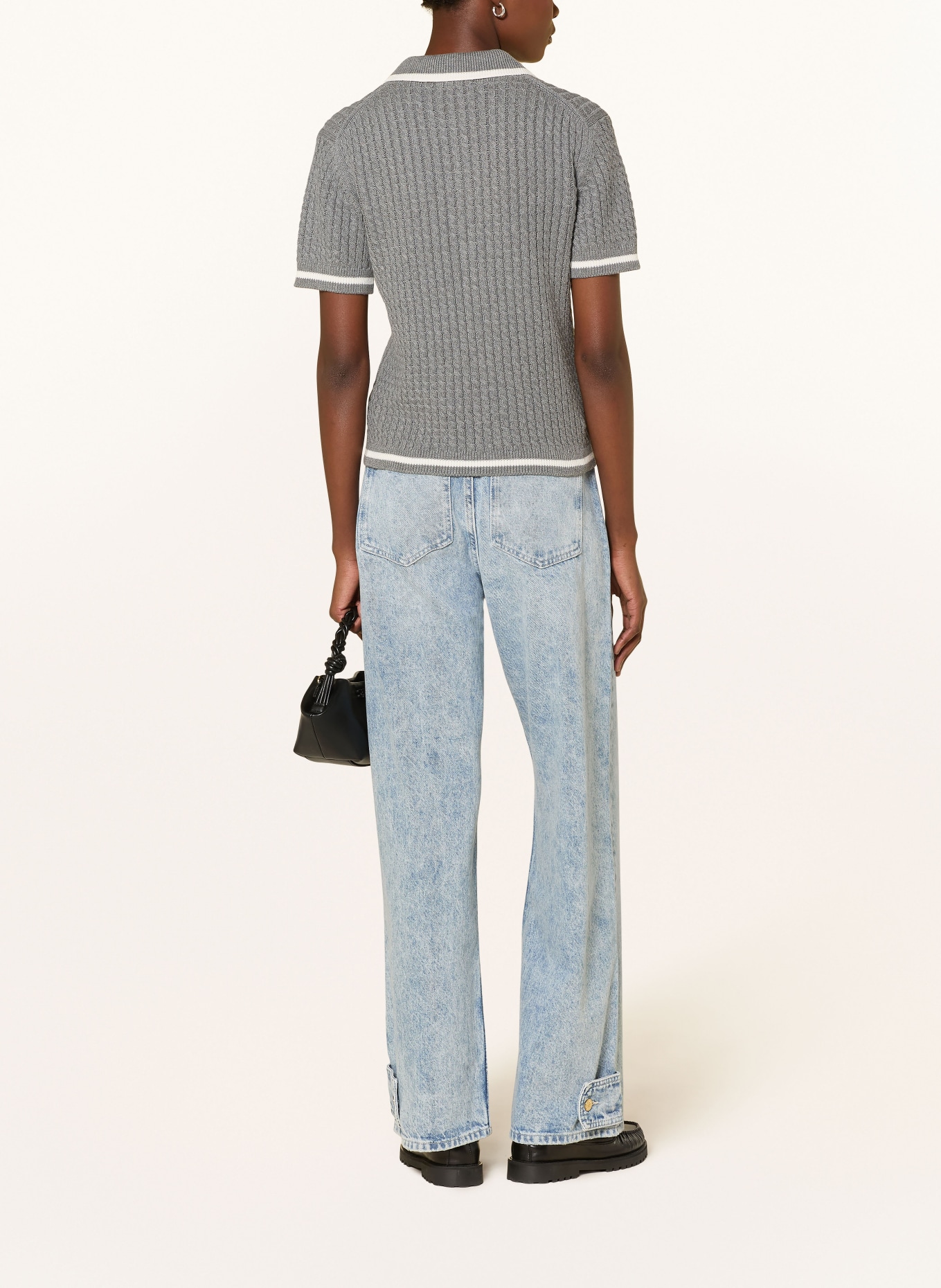 MRS & HUGS knitted polo shirt: GRAY