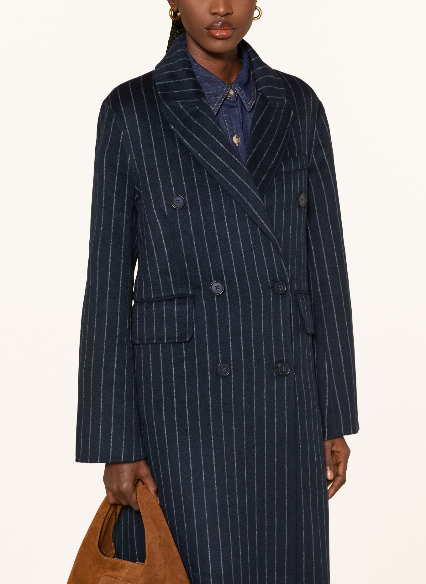 MRS & HUGS coat: DARK BLUE / BLUE GRAY