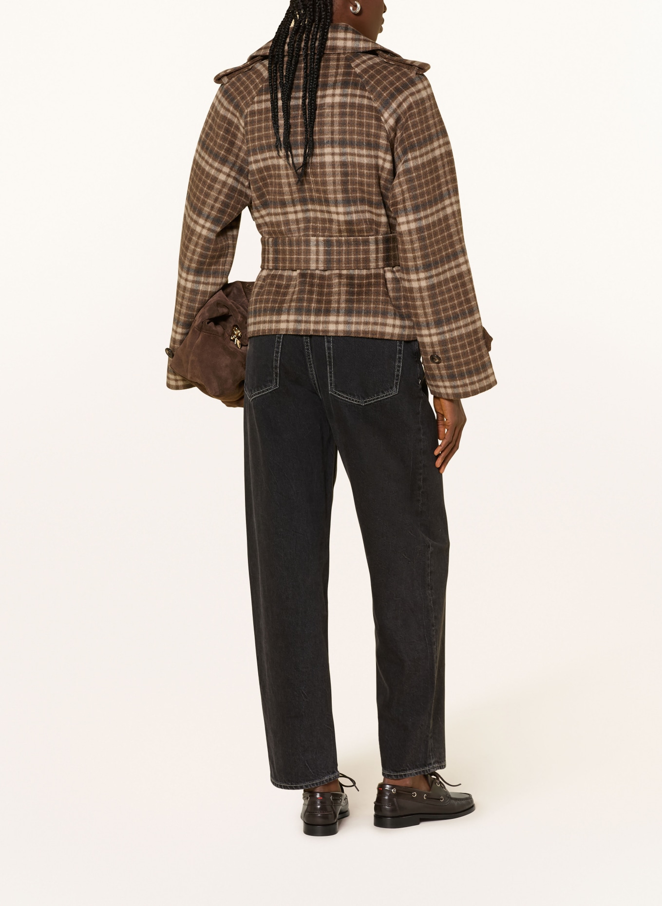 MRS & HUGS trenchcoat: HNĚDÁ / BÉŽOVÁ / TMAVĚ MODRÁ