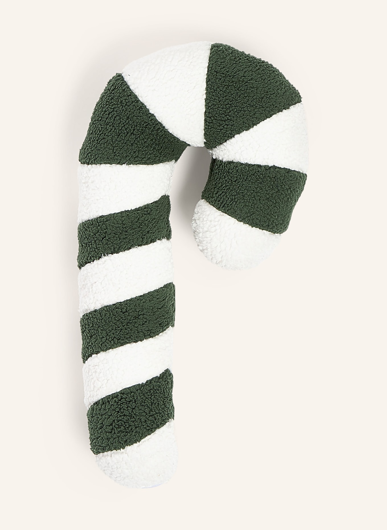 Westwing Collection Dekokissen SUGAR aus Teddyfell: DUNKELGRÜN / WEISS