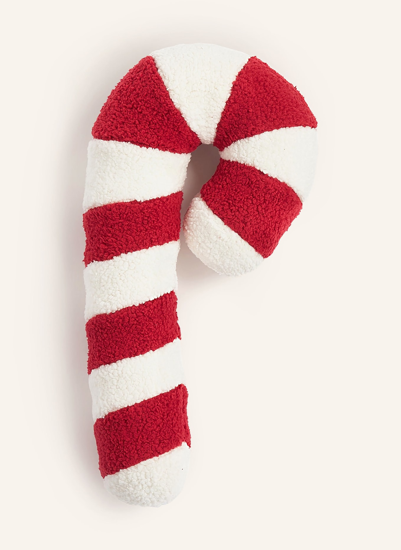 Westwing Collection Poduszka dekoracyjna SUGAR z futerka teddy: CZERWONY / BIAŁY