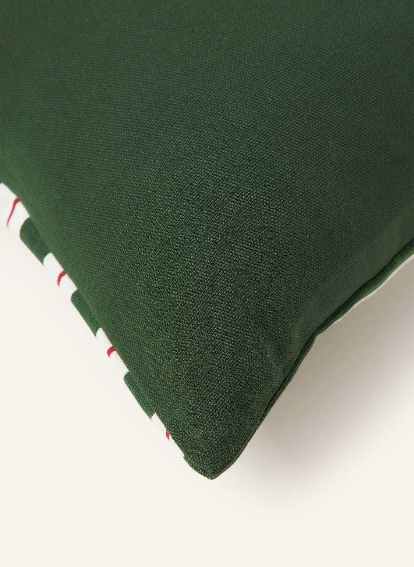 Westwing Collection Poszewka na poduszkę dekoracyjną TALVI: CIEMNOZIELONY / BEŻOWY / BIAŁY