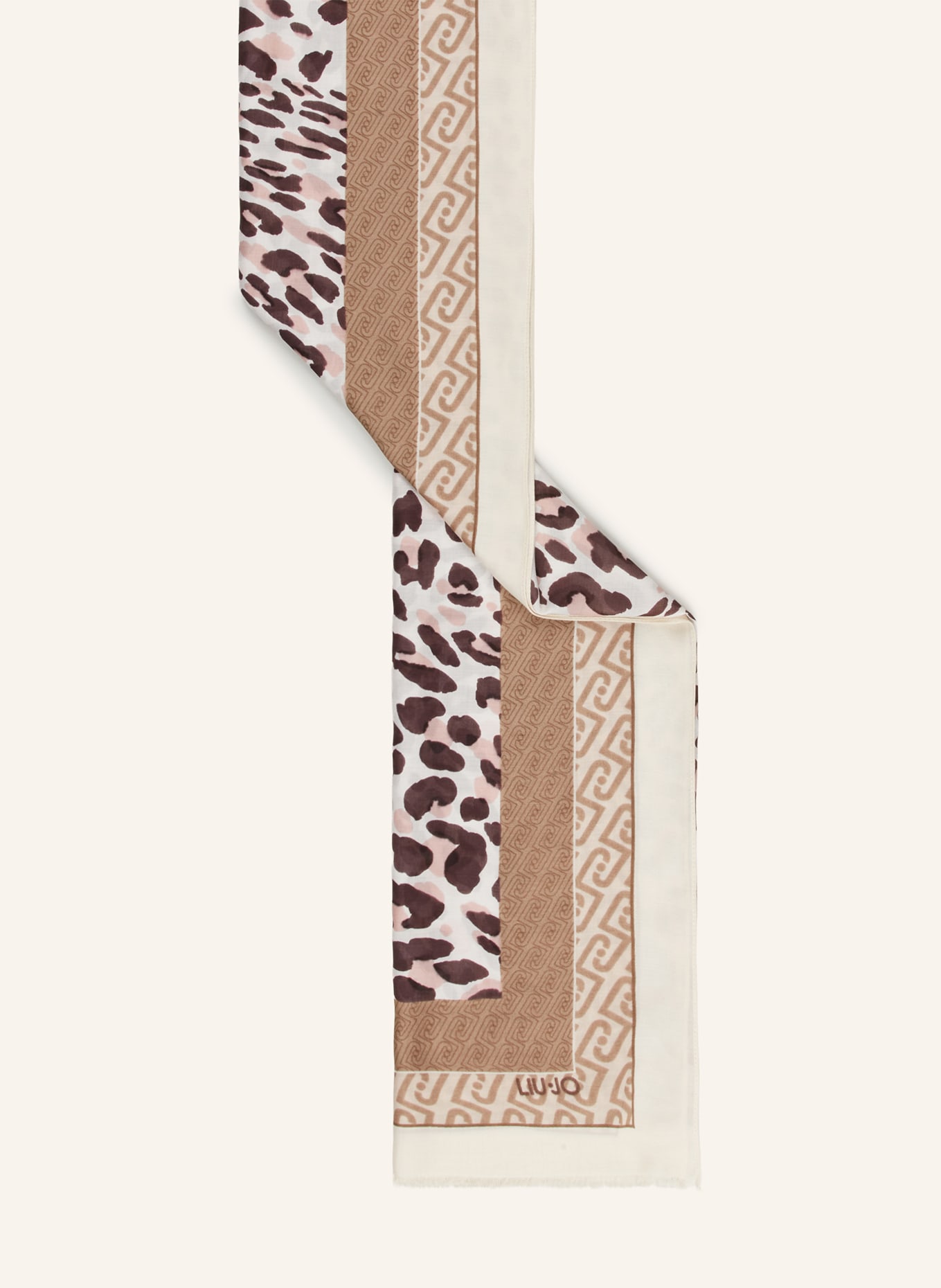 LIU JO écharpe: ÉCRU / MARRON FONCÉ / BEIGE