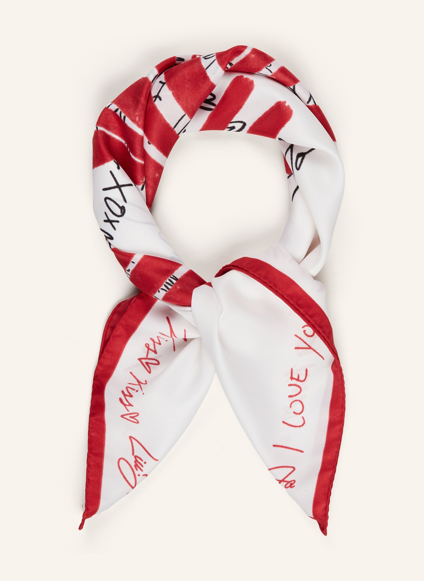 LIU JO Tuch: WEISS / DUNKELROT / SCHWARZ