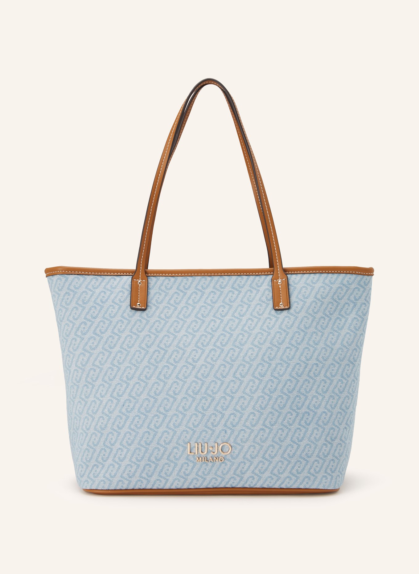 LIU JO shopper: LIGHT BLUE / GOLD / BROWN