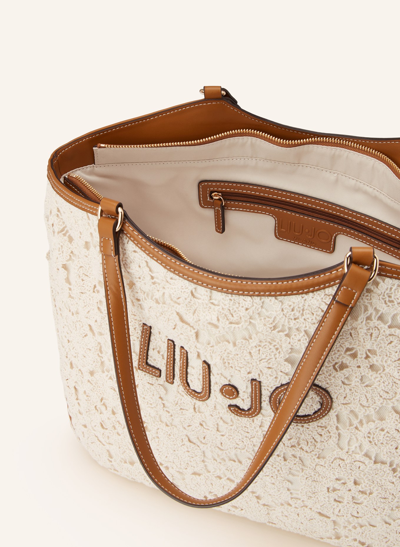 LIU JO Sac cabas LARGE: ÉCRU / MARRON