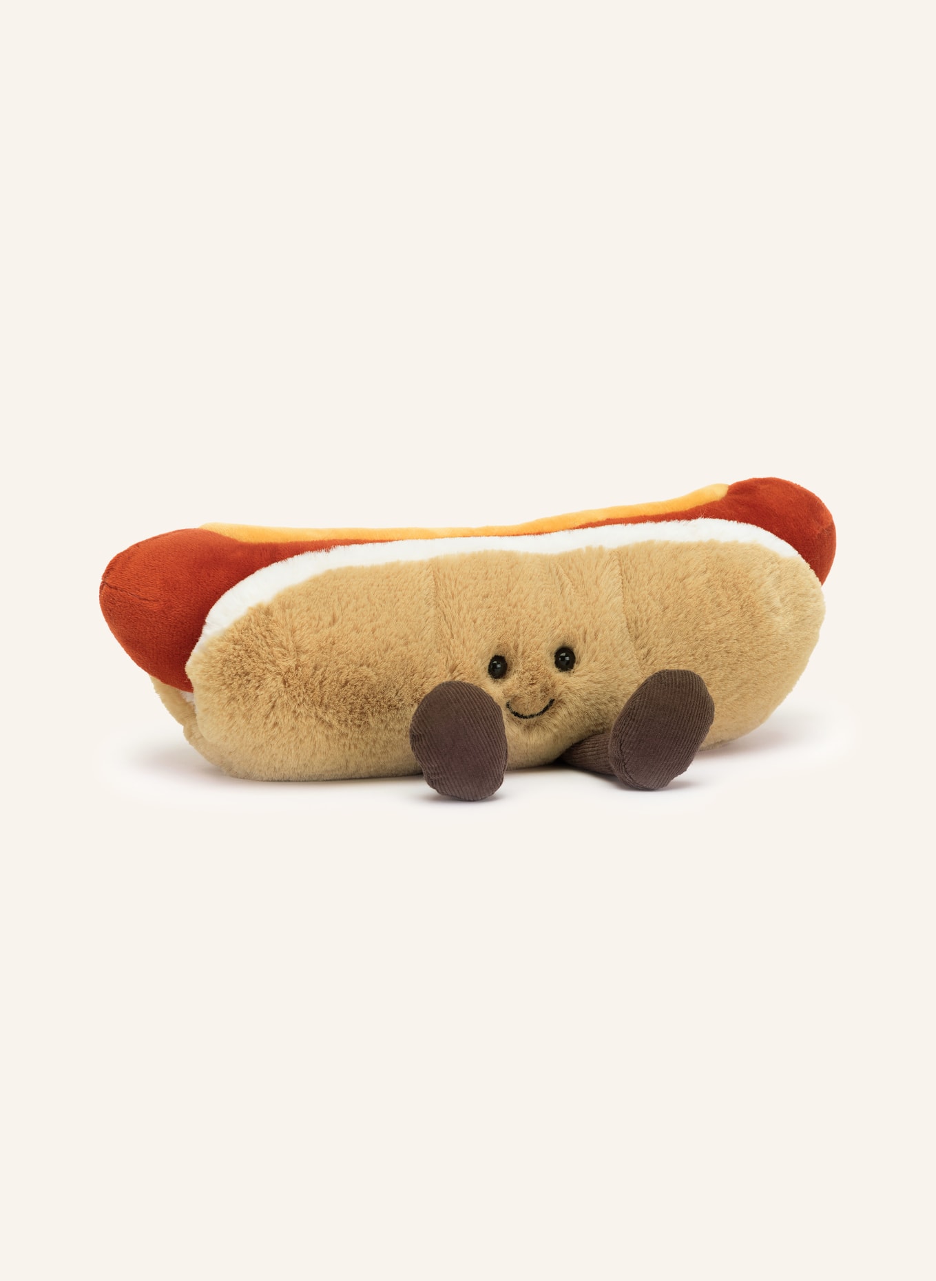 Jellycat Peluche AMUSEABLES HOT DOG: MARRON CLAIR / ROUGE / JAUNE