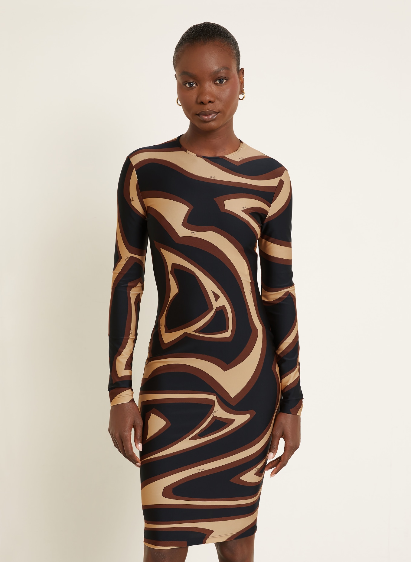 PUCCI Etuikleid: BRAUN / BEIGE / SCHWARZ