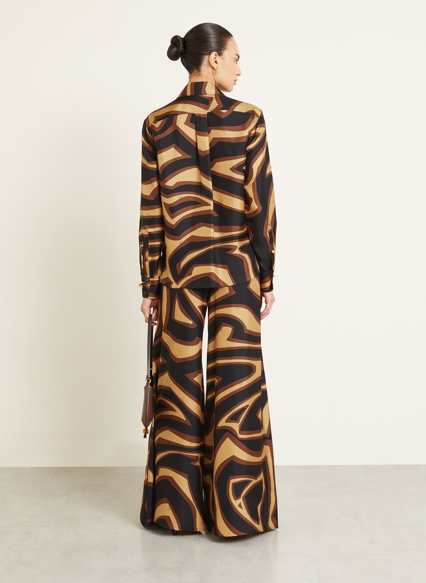 PUCCI Hemdbluse aus Seide: SCHWARZ / BRAUN / BEIGE