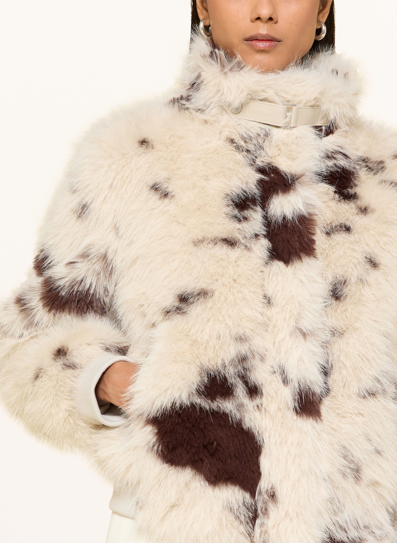 RINO & PELLE Kunstfell-Jacke: CREME / BRAUN