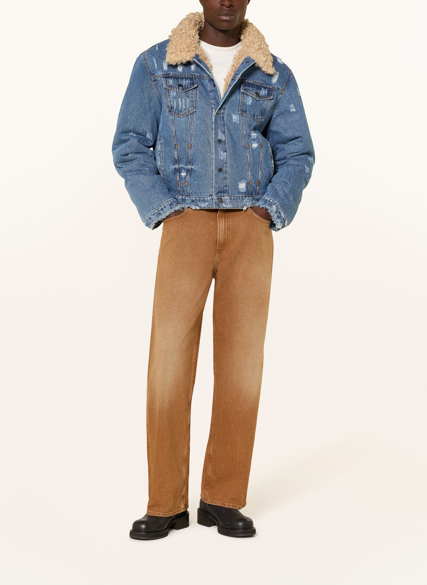 DAILY PAPER Jeansjacke zum Wenden: BLAU / BEIGE