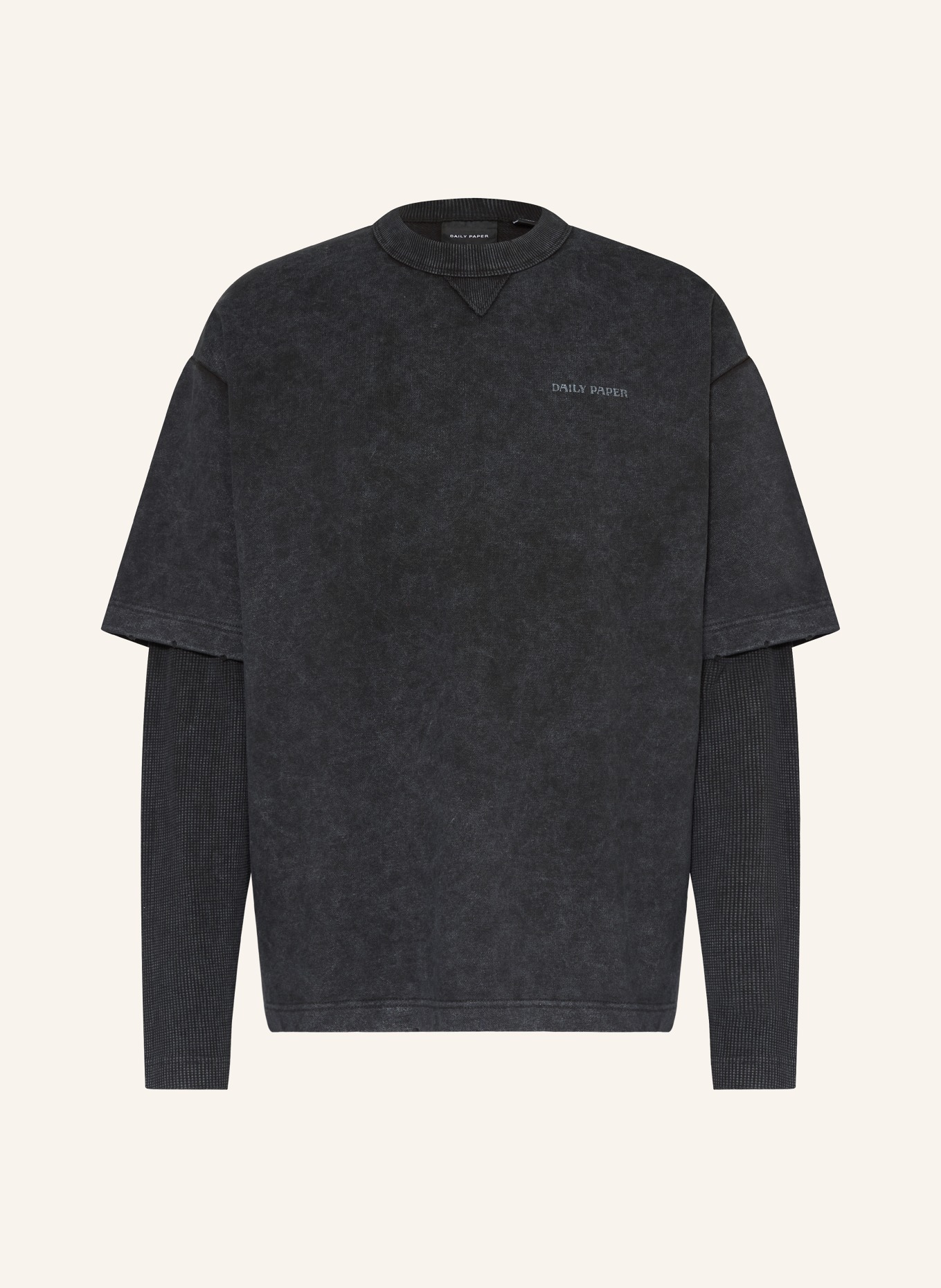 DAILY PAPER Sweatshirt im Materialmix: SCHWARZ