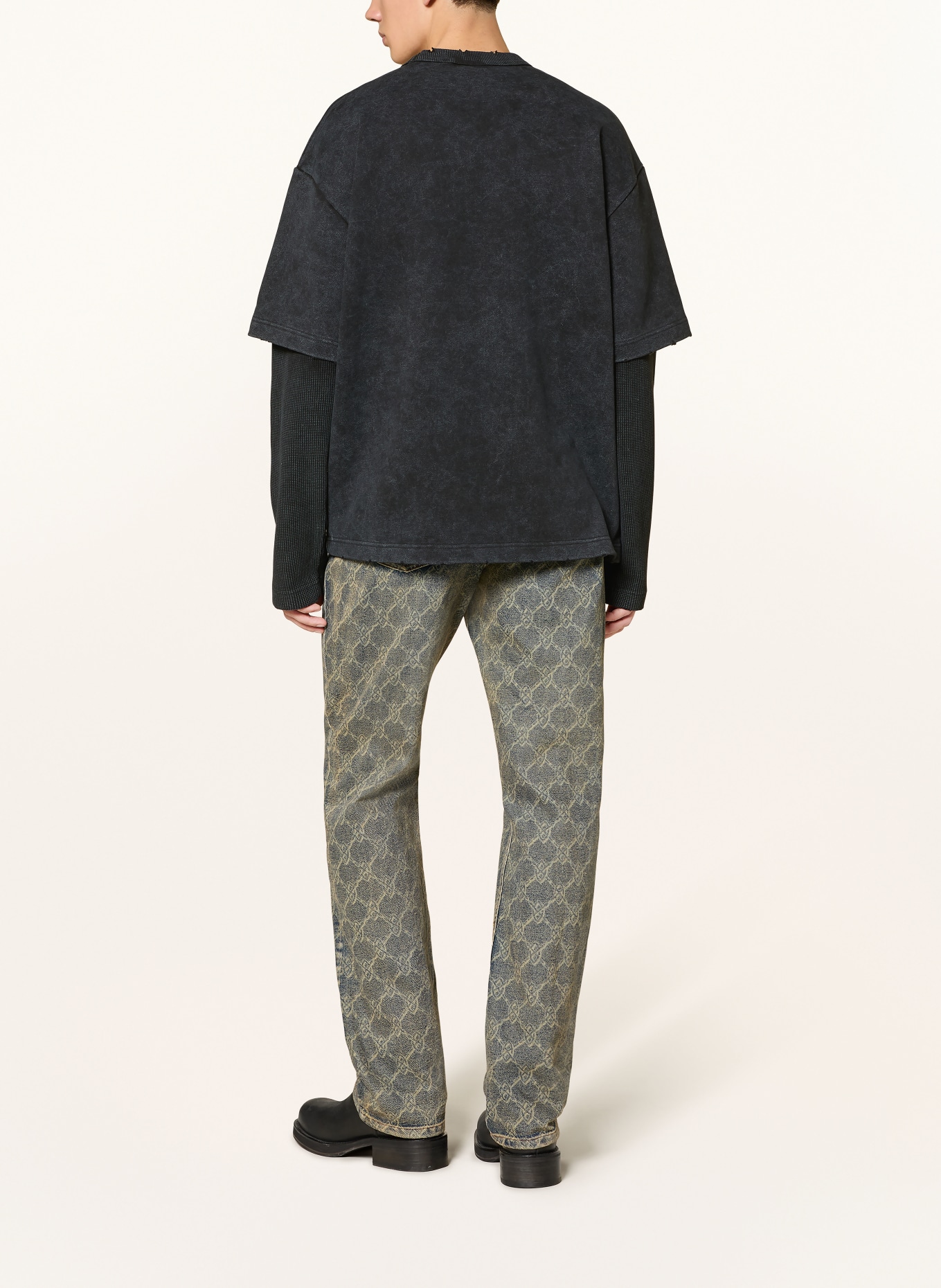 DAILY PAPER Sweatshirt im Materialmix: SCHWARZ