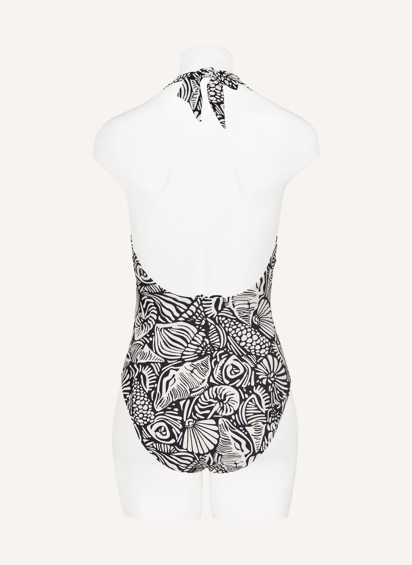 SEAFOLLY Neckholder-Badeanzug SHELLS: SCHWARZ / CREME