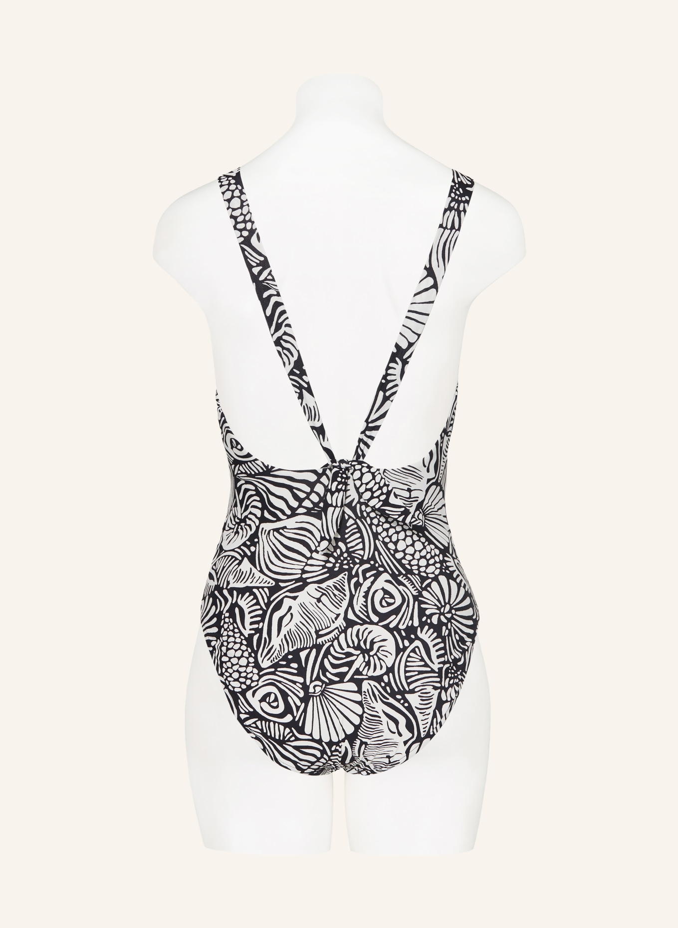 SEAFOLLY Neckholder-Badeanzug SHELLS: SCHWARZ / CREME