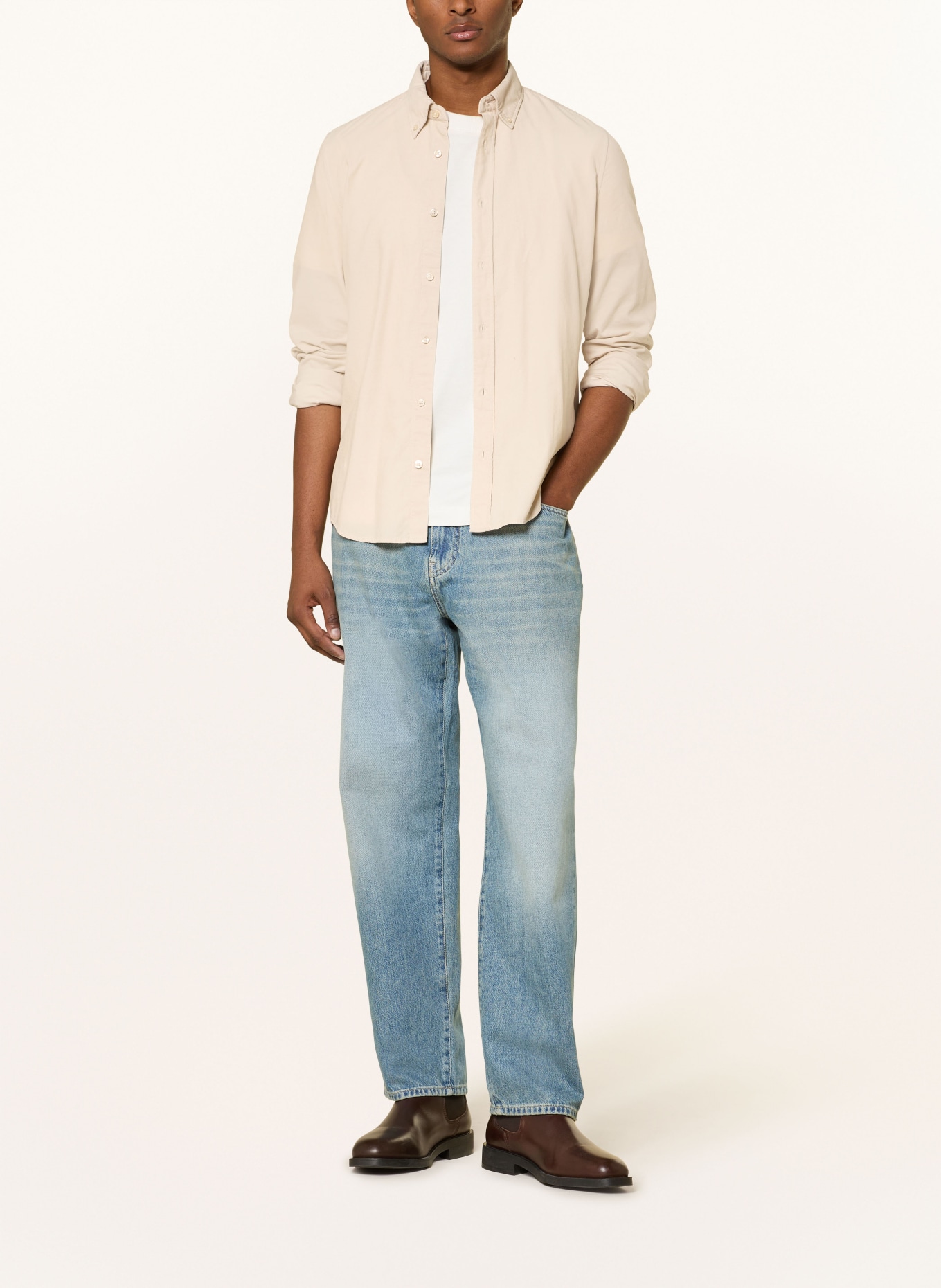 Marc O'Polo Cordhemd Shaped Fit: BEIGE