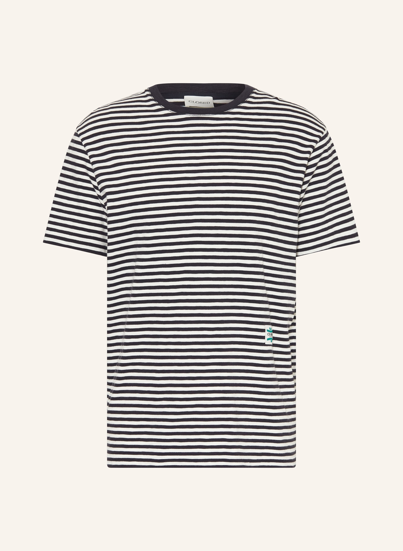 CLOSED T-shirt: ECRU / DONKERBLAUW