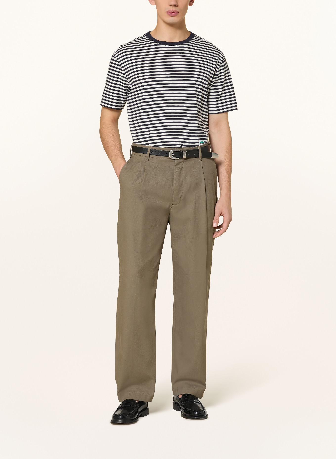 CLOSED T-shirt: ECRU / DONKERBLAUW