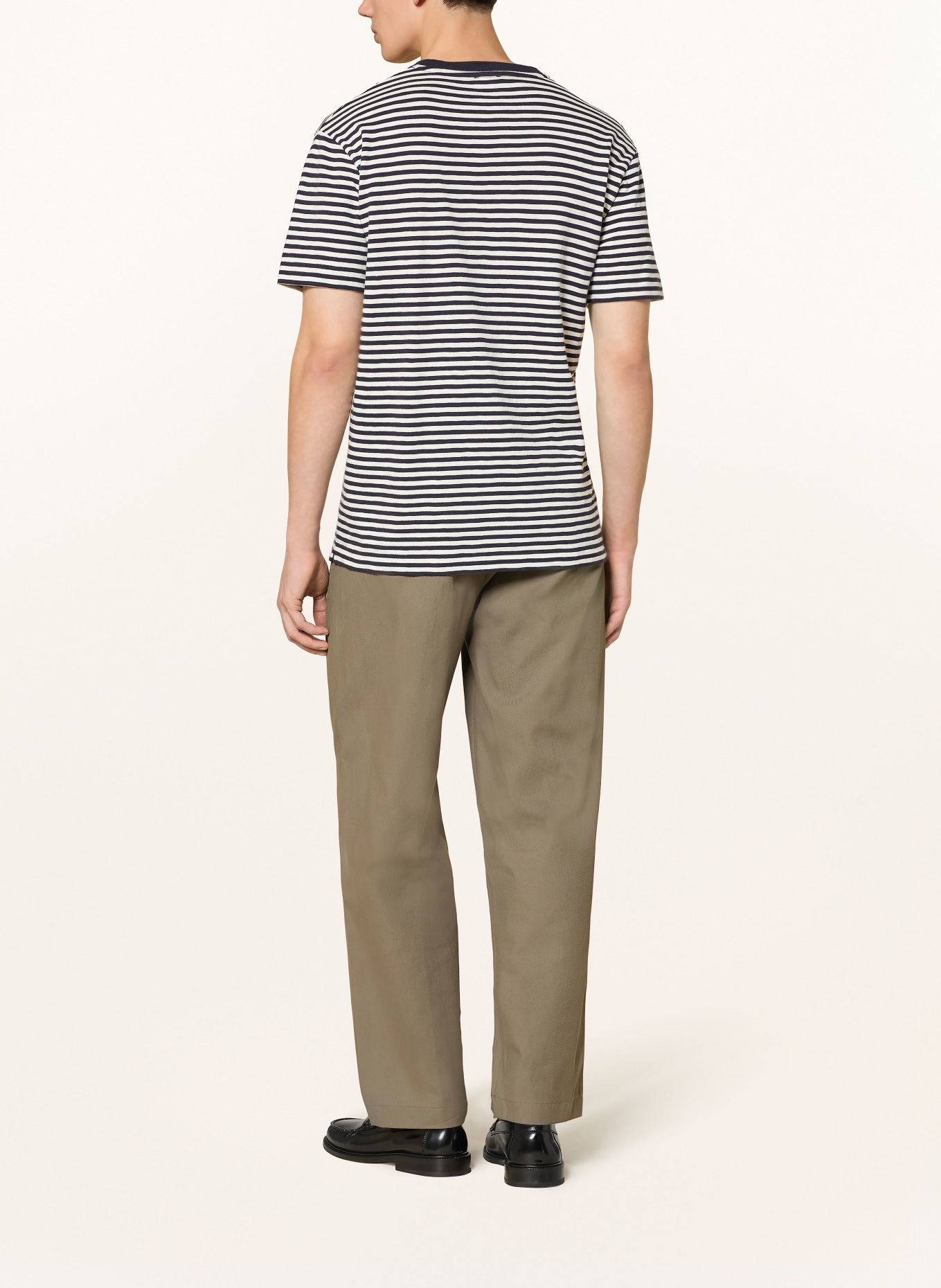 CLOSED T-shirt: ECRU / DONKERBLAUW