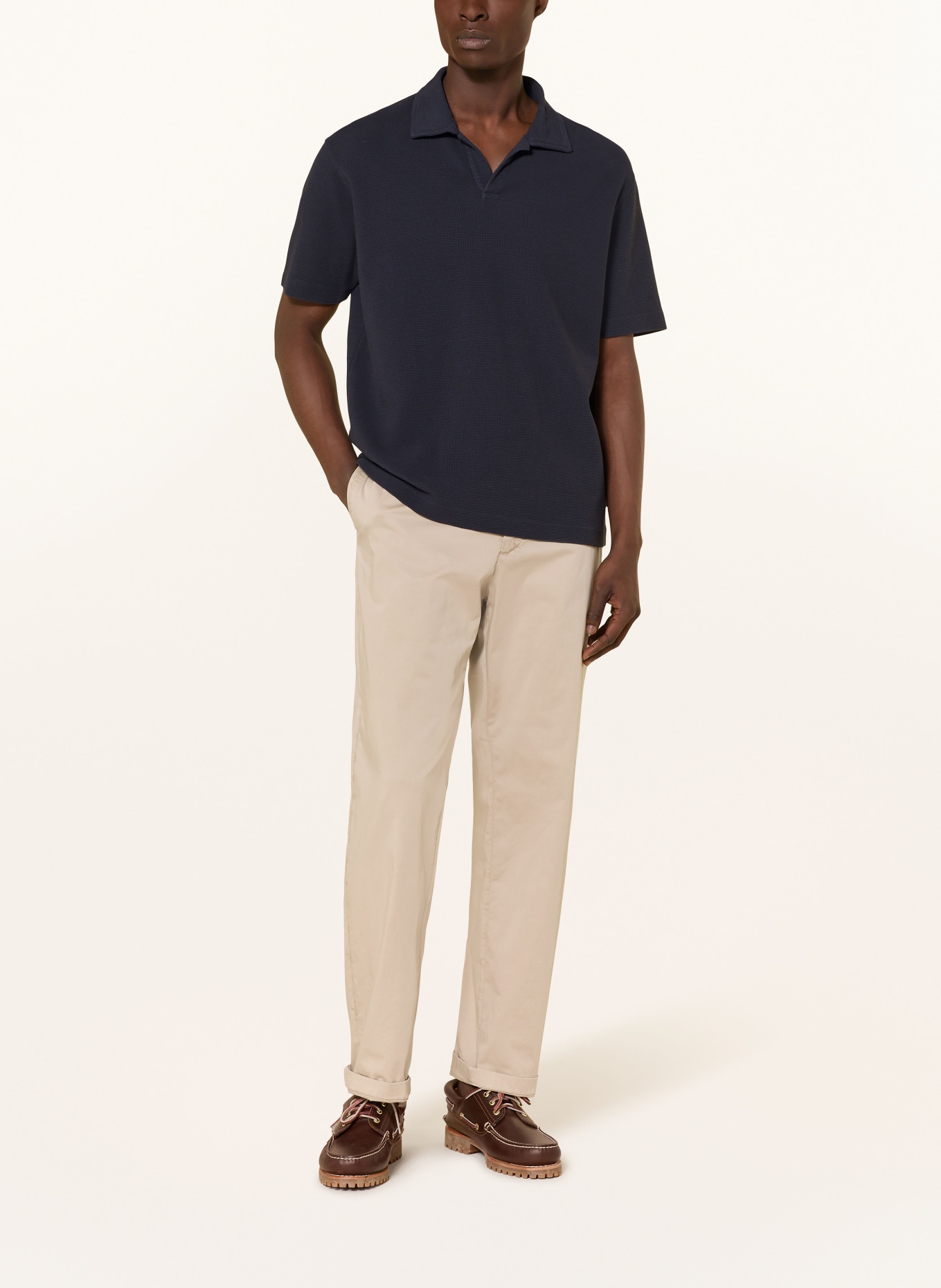 CLOSED Piqué-poloshirt: DONKERBLAUW