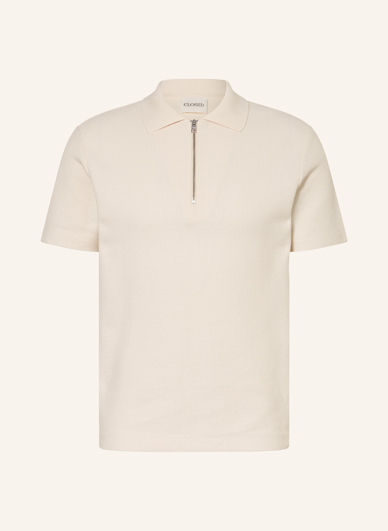 CLOSED Gebreid poloshirt: ECRU