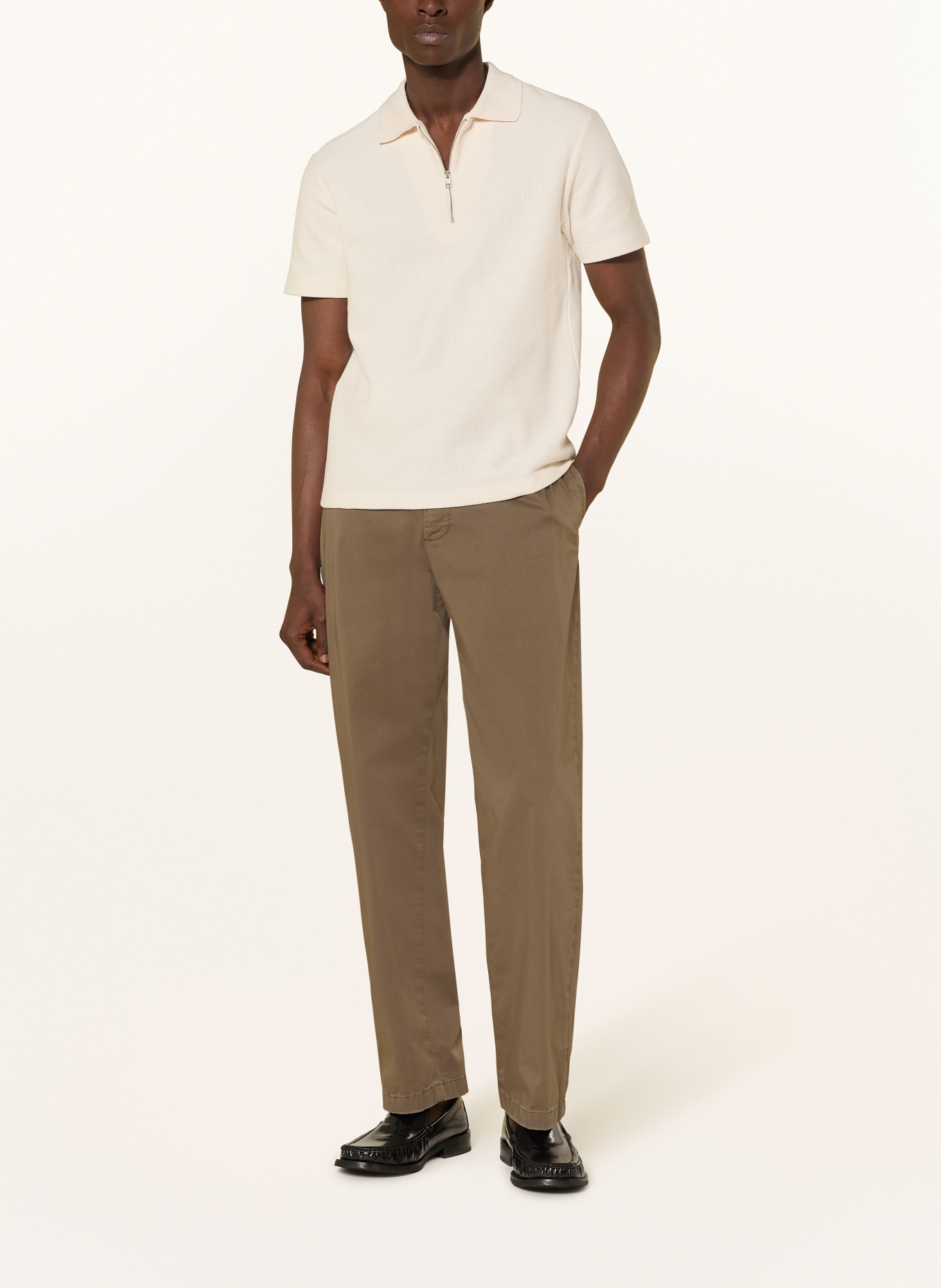 CLOSED Gebreid poloshirt: ECRU