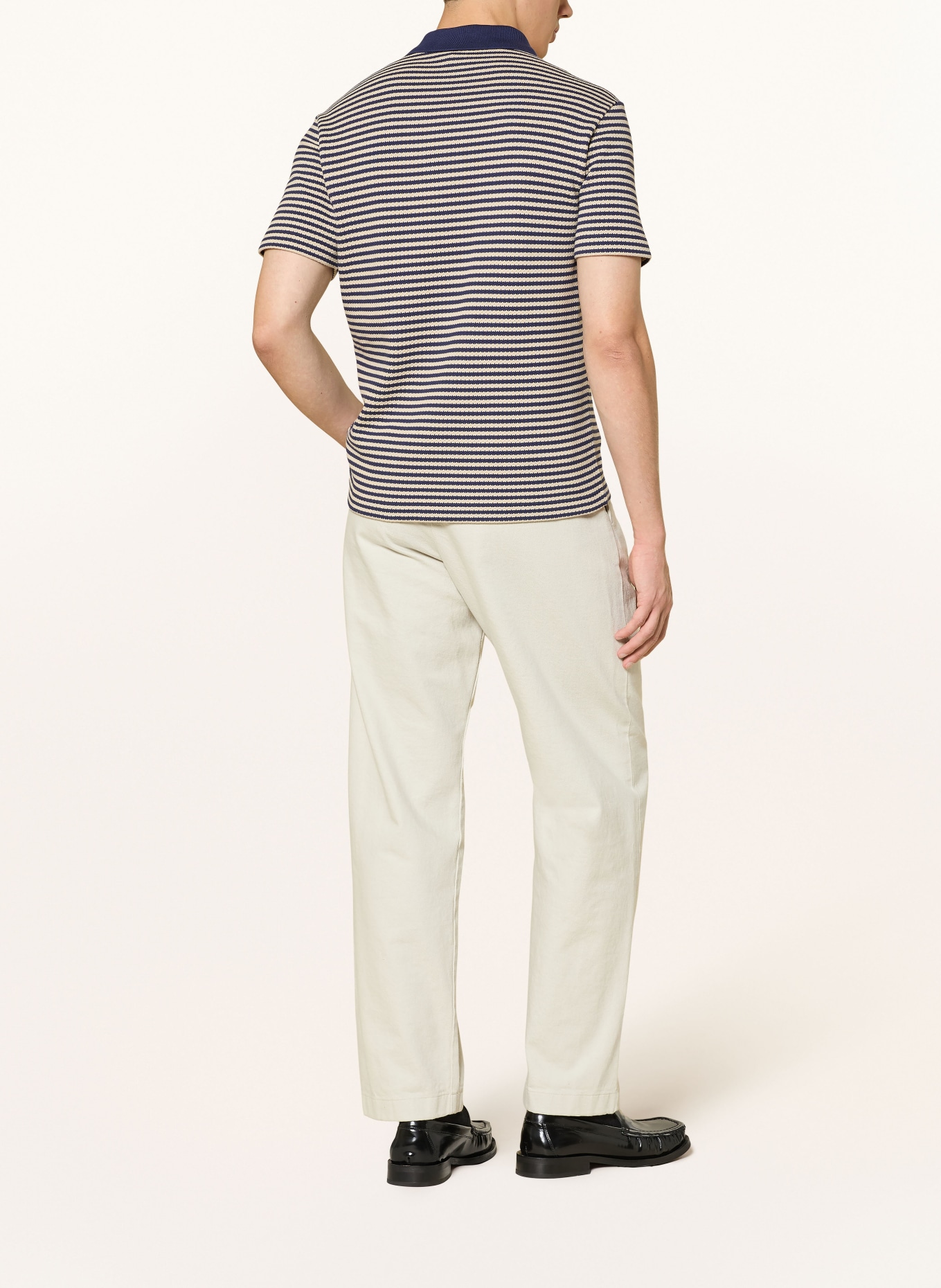 CLOSED Gebreid poloshirt: BLAUW / BEIGE