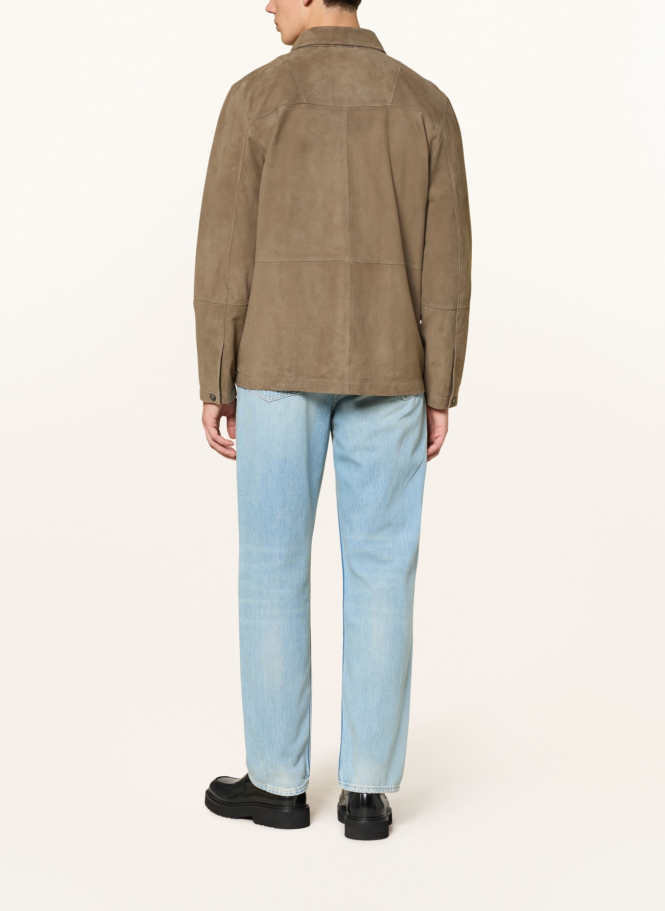 CLOSED Leather overshirt: BROWN