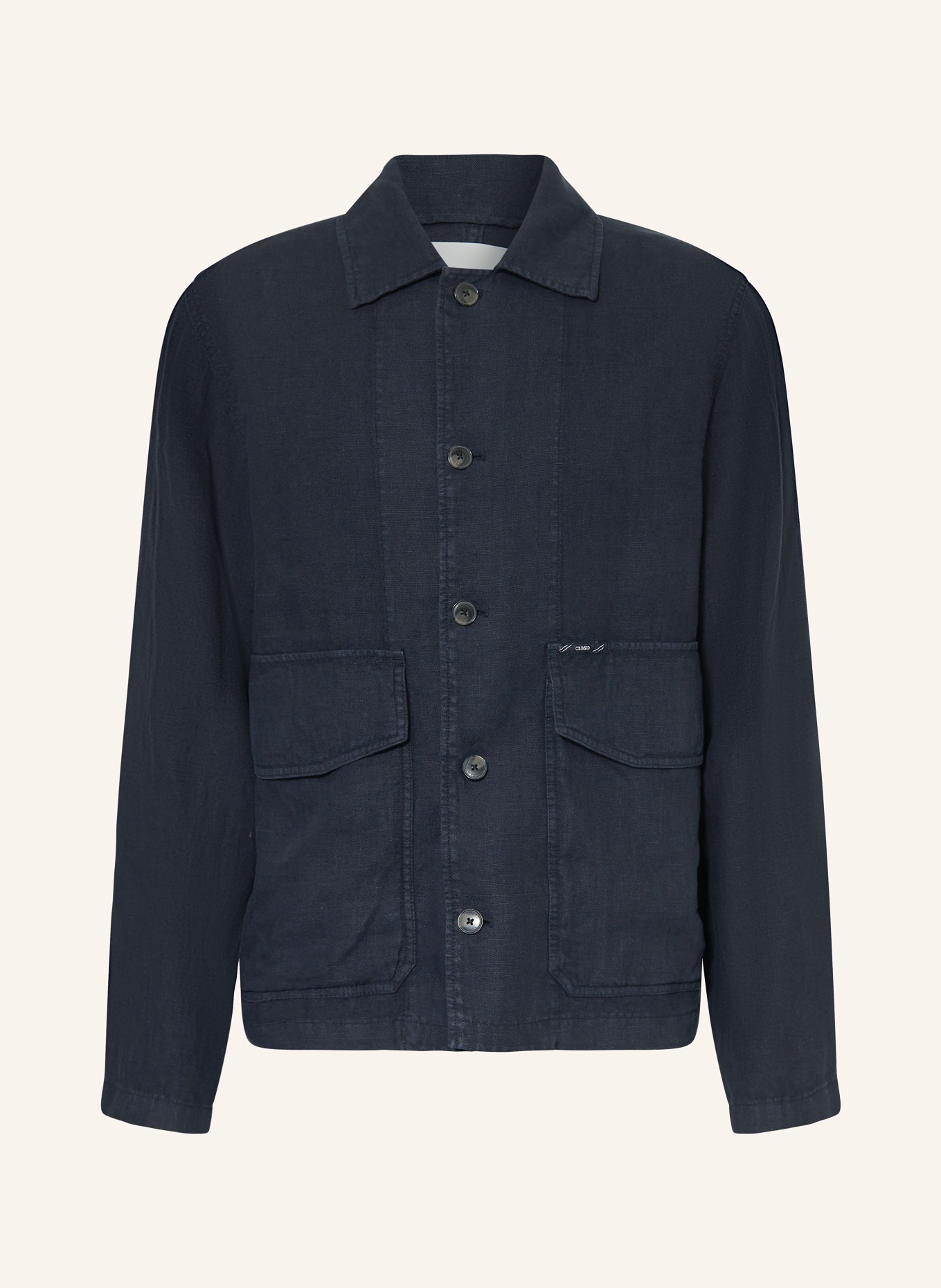 CLOSED Leinen-Overjacket: DUNKELBLAU