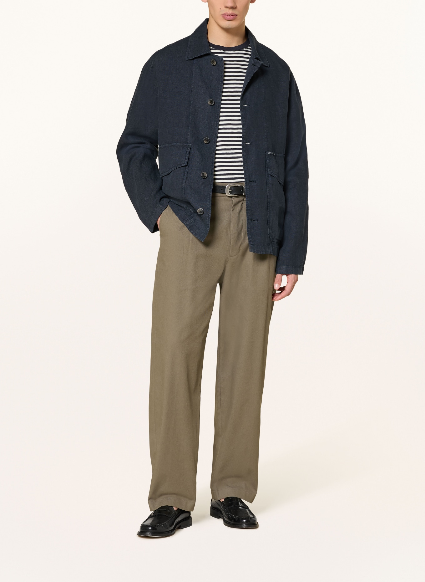 CLOSED Leinen-Overjacket: DUNKELBLAU