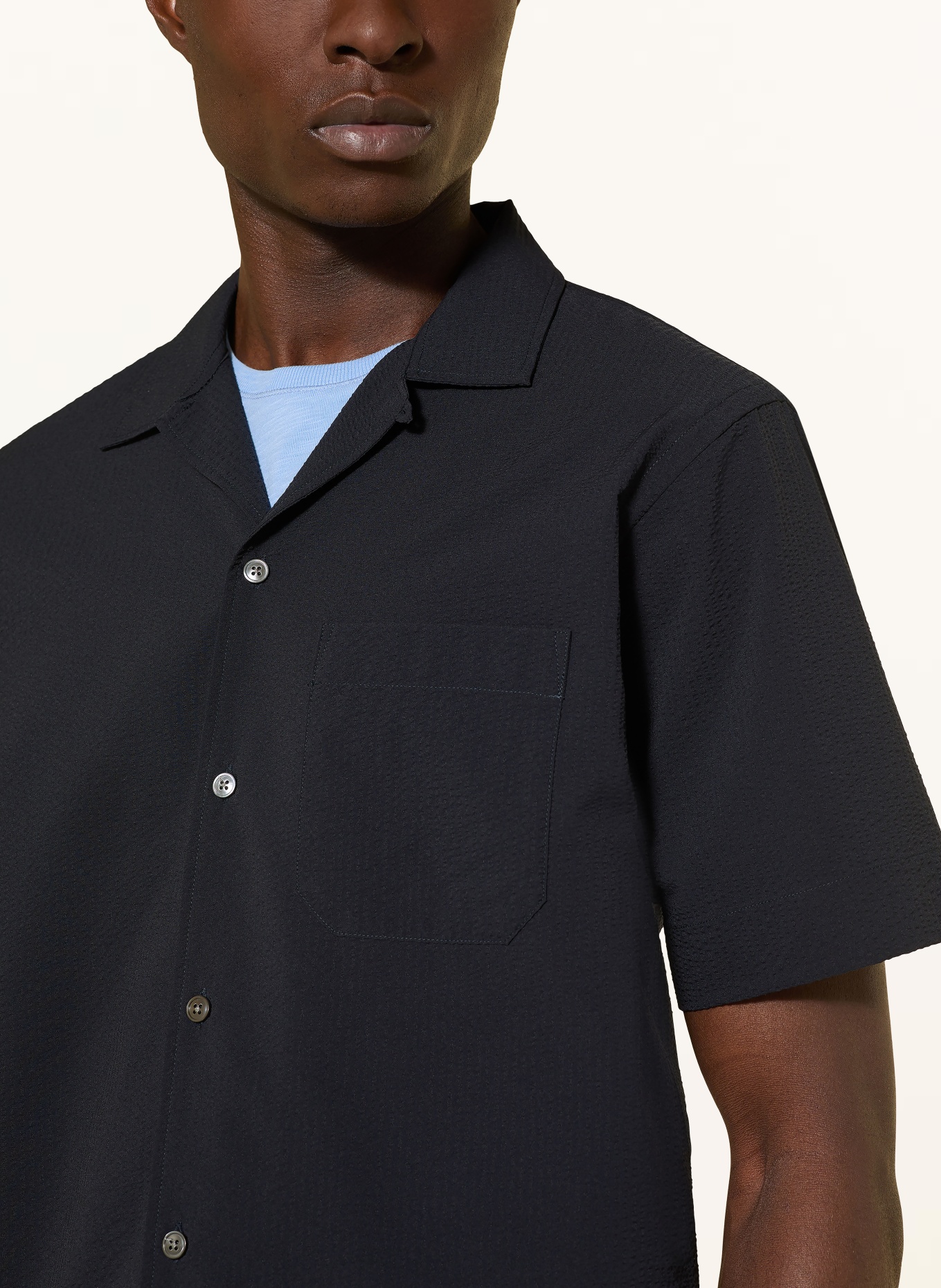 CLOSED Kurzarm-Hemd Comfort Fit: DUNKELBLAU